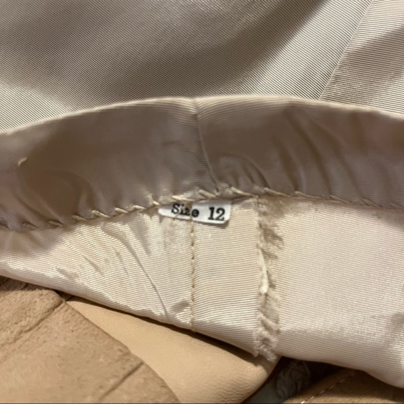 Leather Craft Process Of America Tan Suede One Button Belted Blazer Jacket - Picture 7 of 10